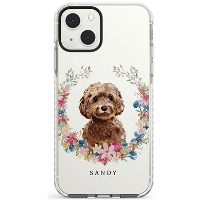 Personalised Brown Cockapoo Floral Portrait