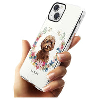 Personalised Brown Cockapoo Floral Portrait