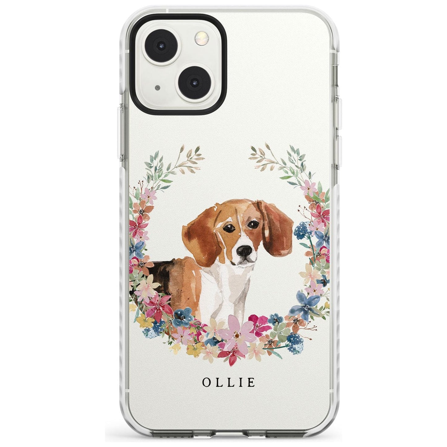 Personalised Beagle Floral Portrait