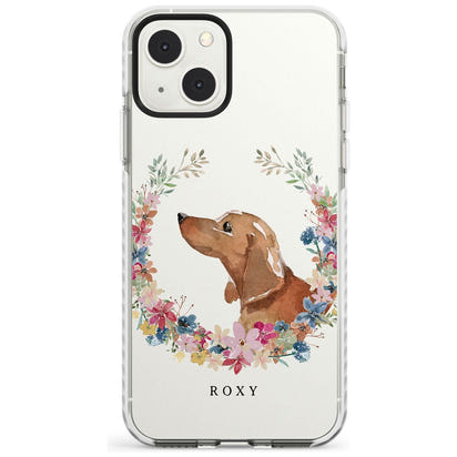 Personalised Tan Dachshund Floral Portrait