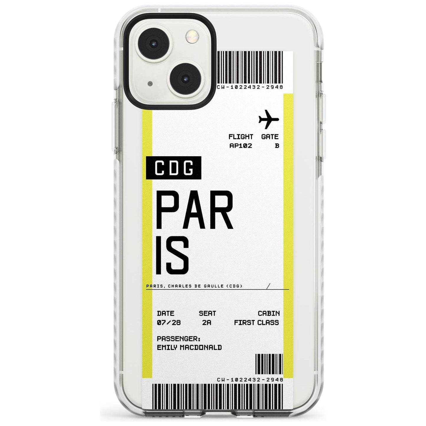 Personalised Paris Boarding Pass