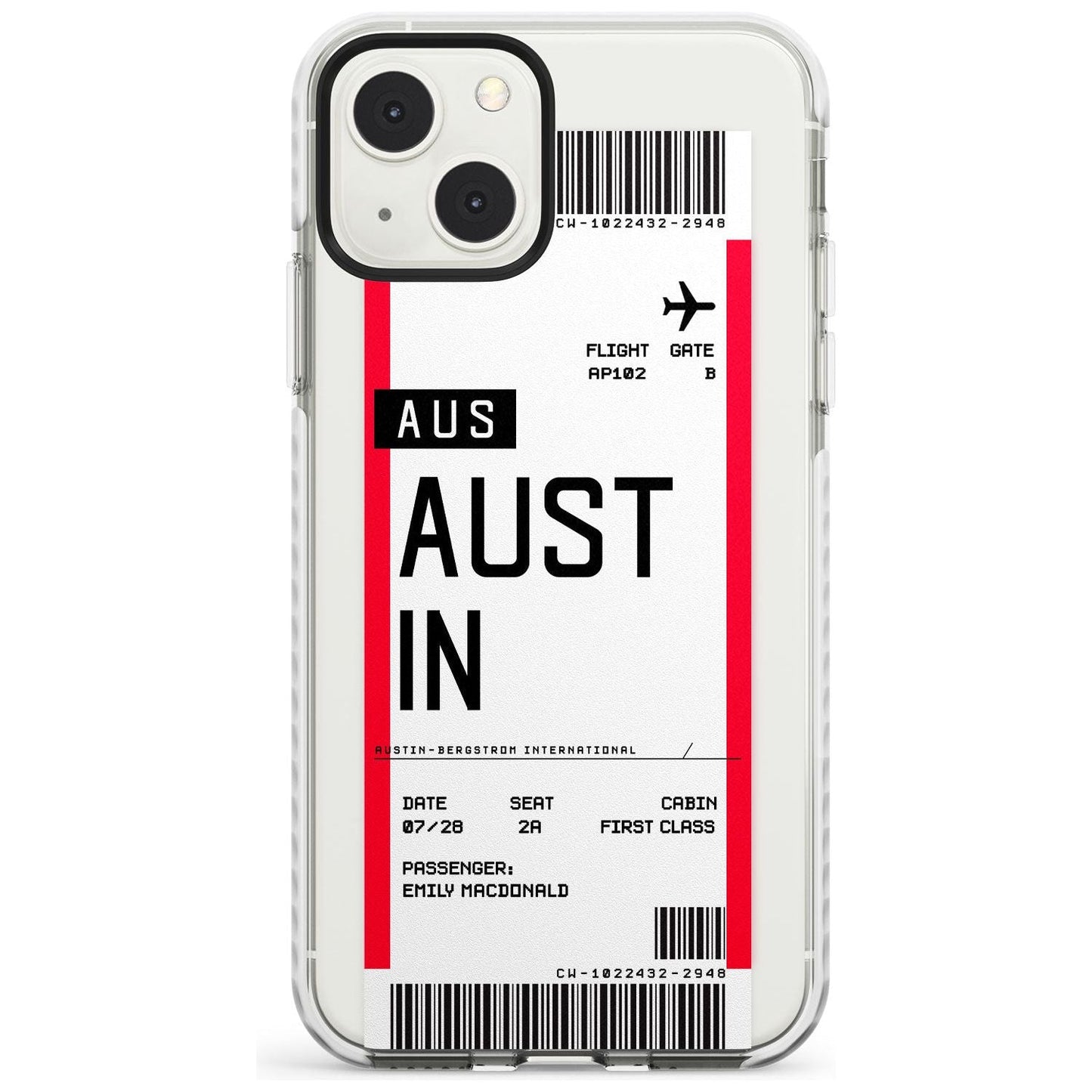Personalised Austin Boarding Pass
