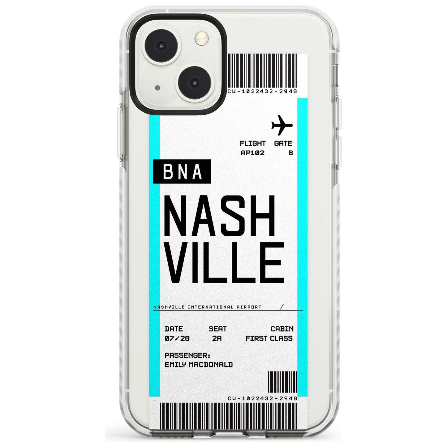 Carte d'embarquement personnalisée pour Nashville