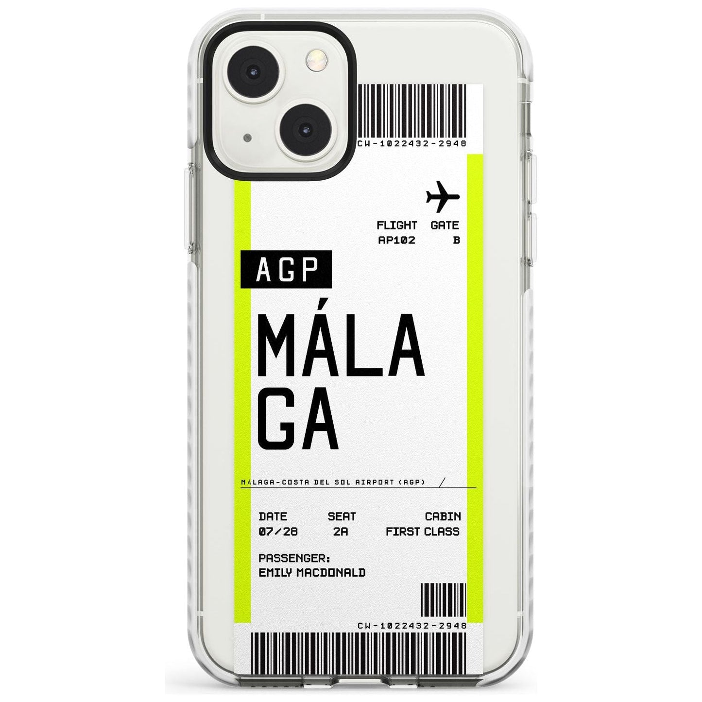 Personalised Málaga Boarding Pass