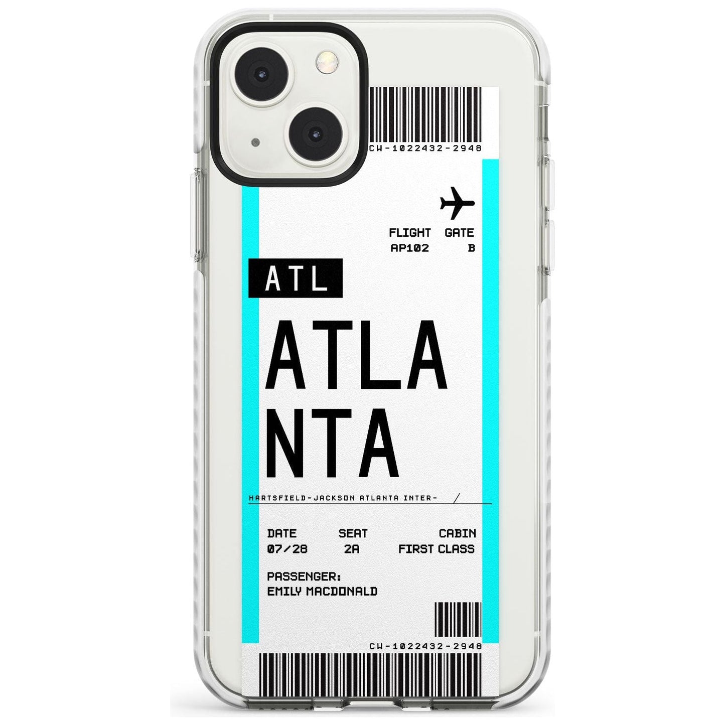 Personalisierte Atlanta-Bordkarte