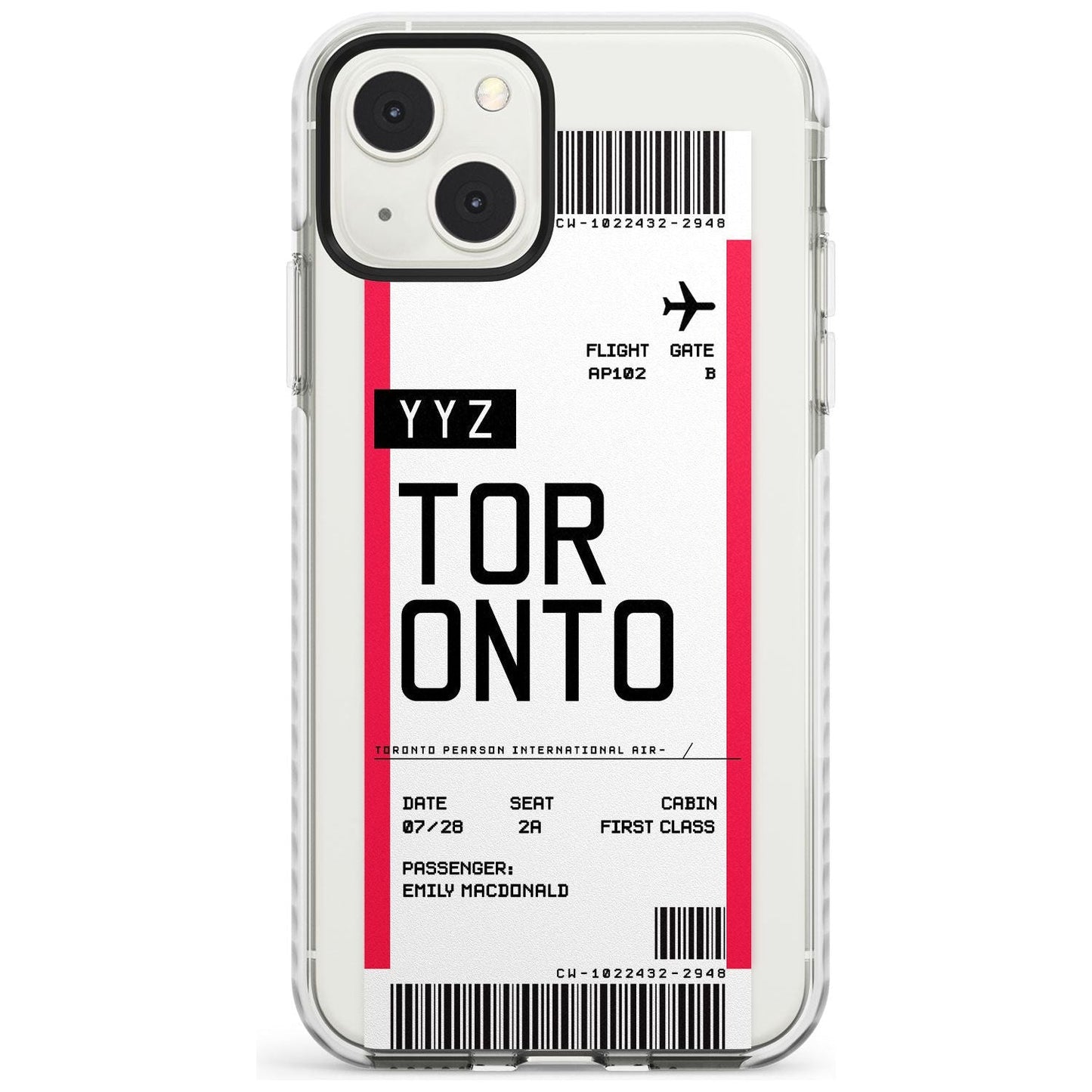 Personalised Toronto Boarding Pass