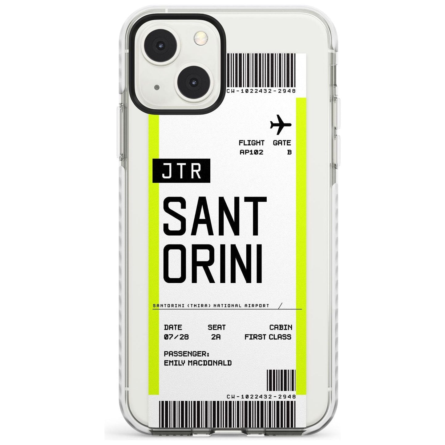 Personalisierte Bordkarte für Santorini
