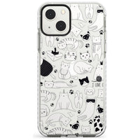 Cartoon Cat Collage Black & White