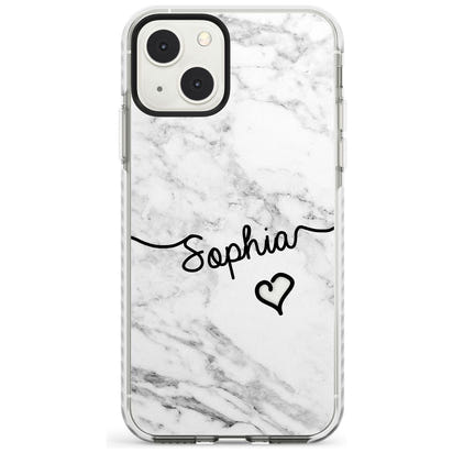 Personalised White Marble Heart