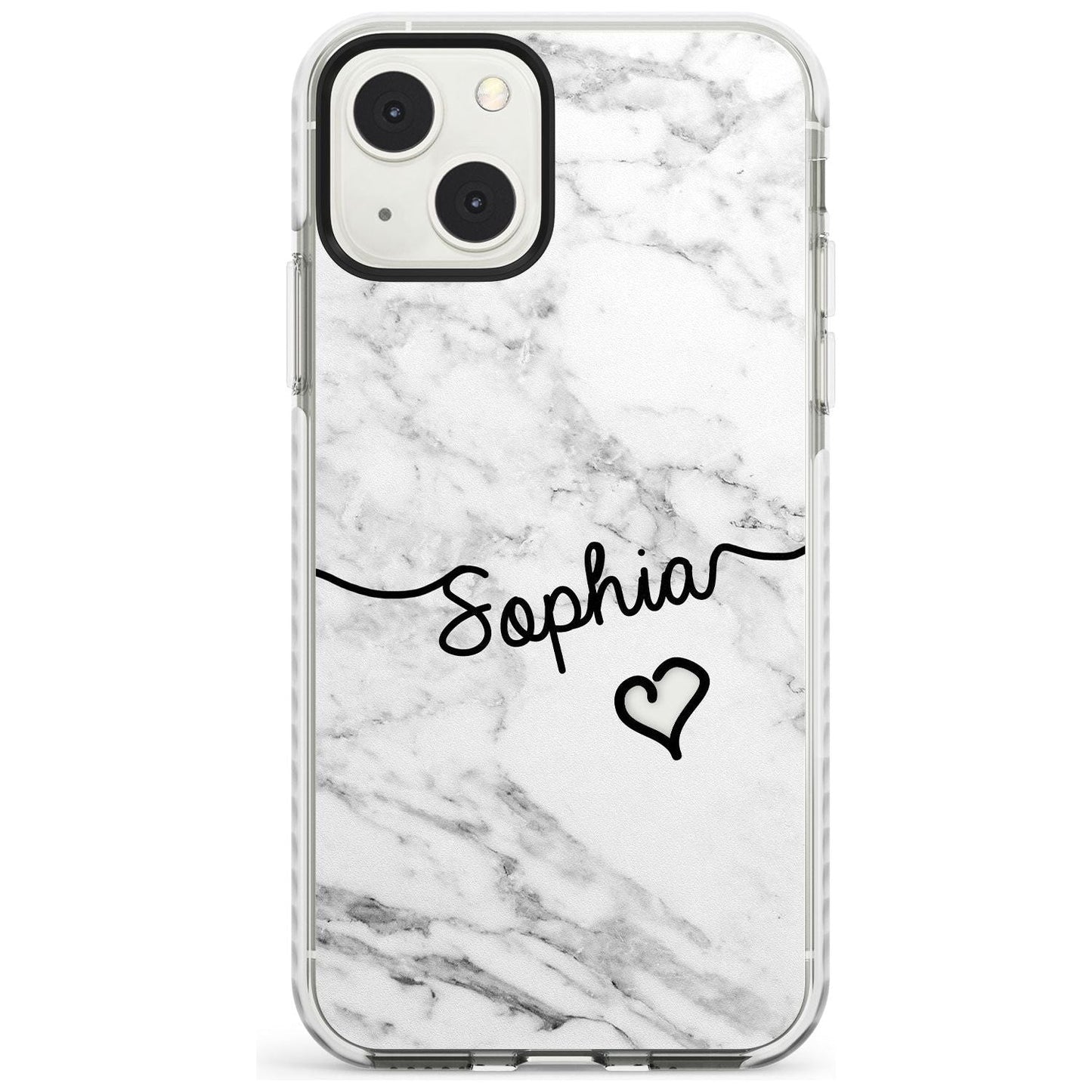 Personalised White Marble Heart