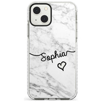 Personalised White Marble Heart