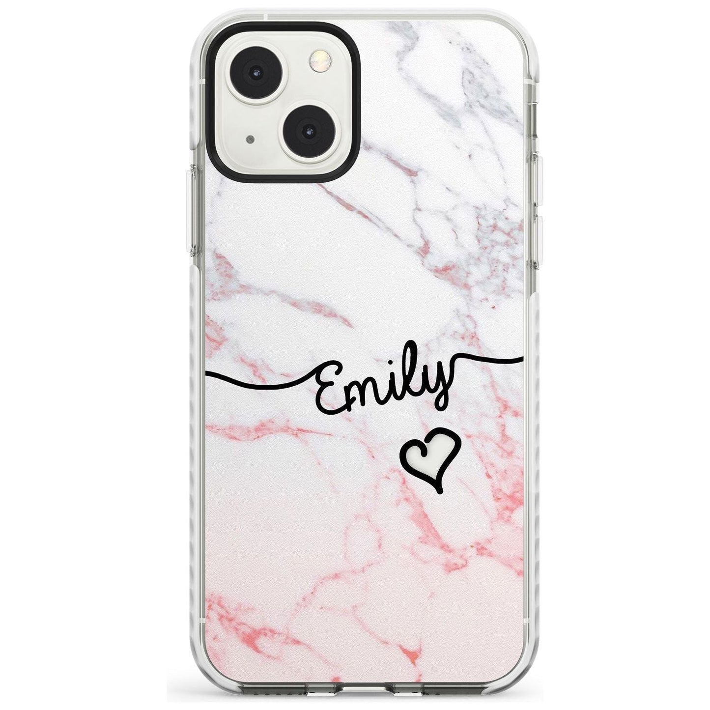 Personalised Pink Fade Marble Heart