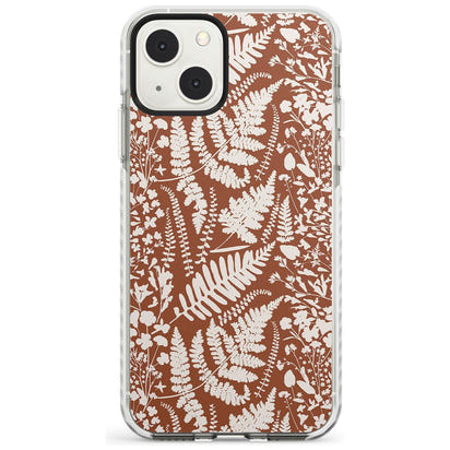 Fleurs sauvages et fougères sur terre cuite