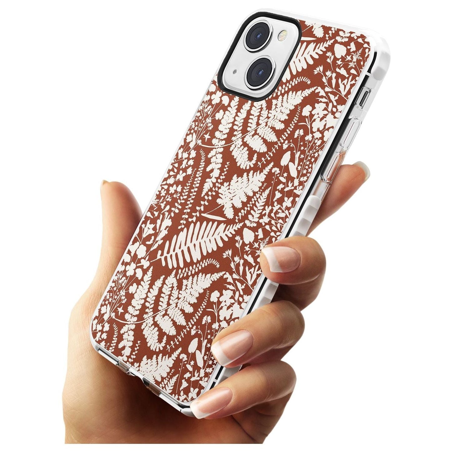 Fleurs sauvages et fougères sur terre cuite