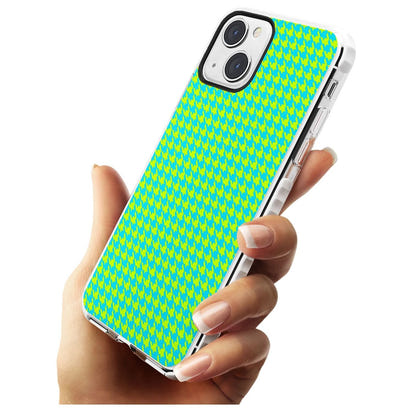 Neon Lime & Turquoise Houndstooth