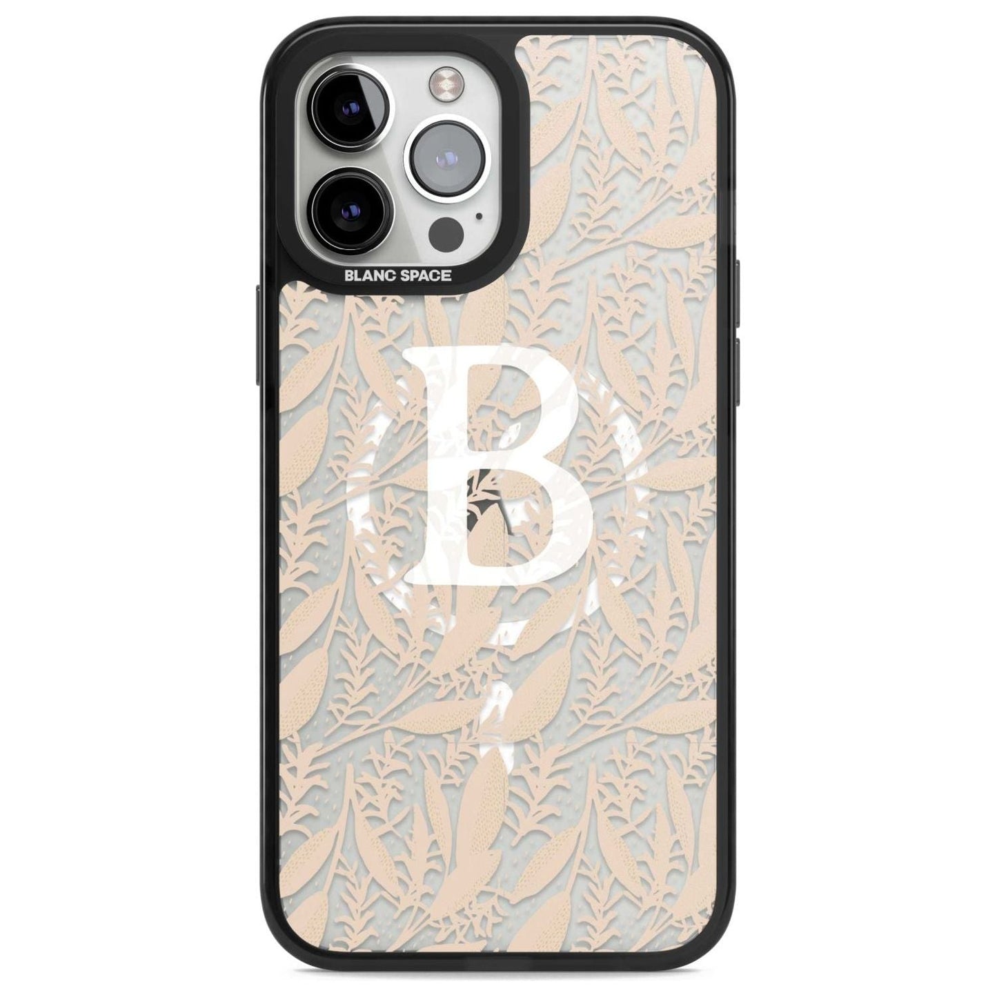 Monogramme personnalisé, motif floral abstrait subtil.