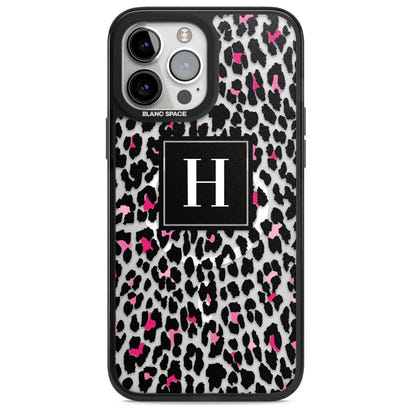 Personalised Clear Pink Leopard Monogram