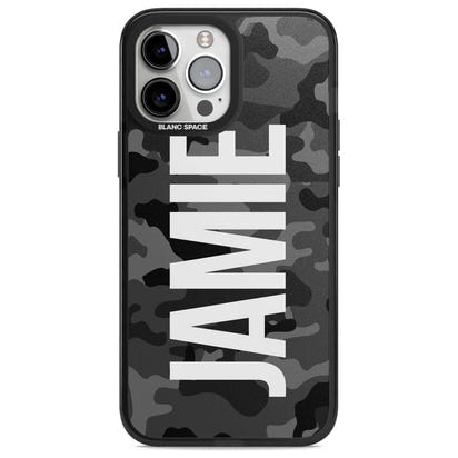 Personalised Black Camo Name Vertical