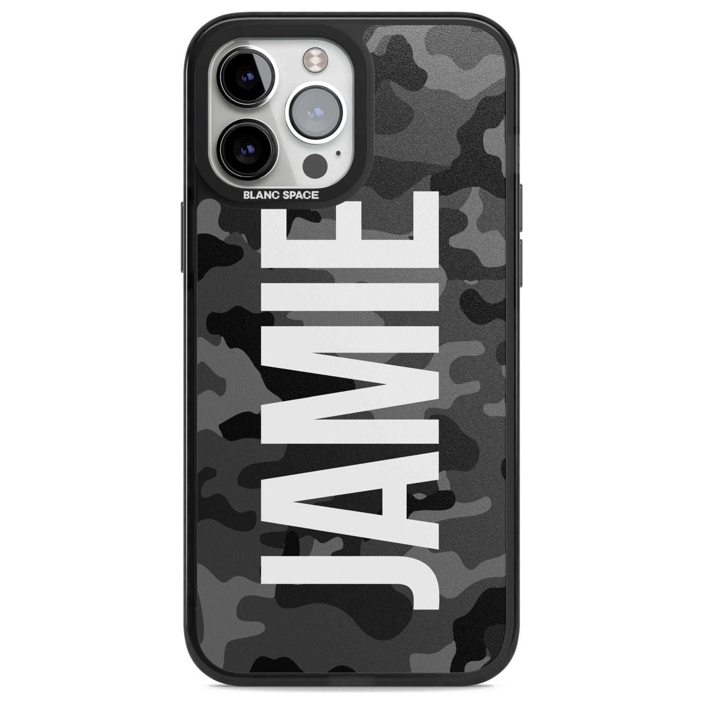 Personalised Black Camo Name Vertical