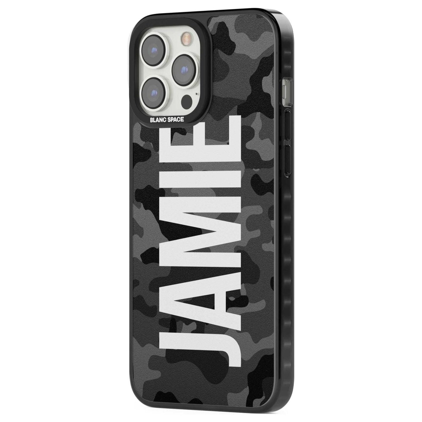 Personalised Black Camo Name Vertical