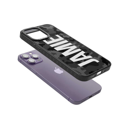 Personalised Black Camo Name Vertical