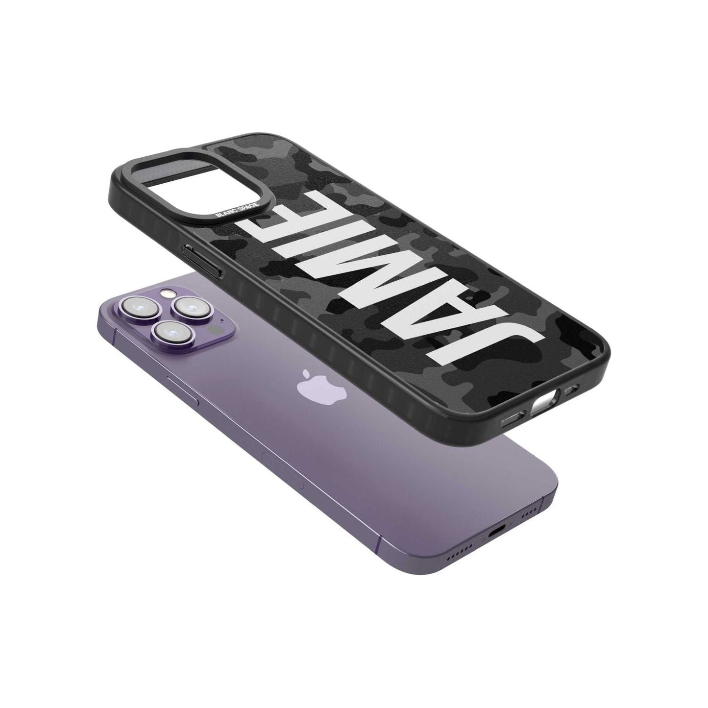 Personalised Black Camo Name Vertical