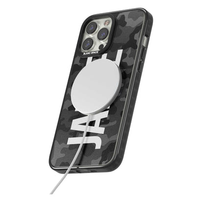 Personalised Black Camo Name Vertical