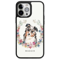 Personalised Australian Shepherd Floral Portrait