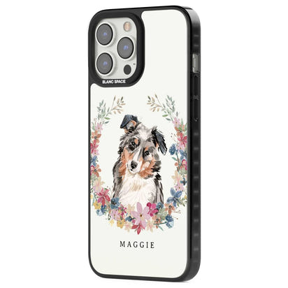 Personalised Australian Shepherd Floral Portrait