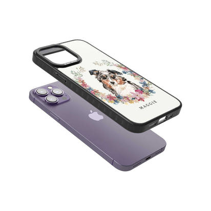 Personalised Australian Shepherd Floral Portrait