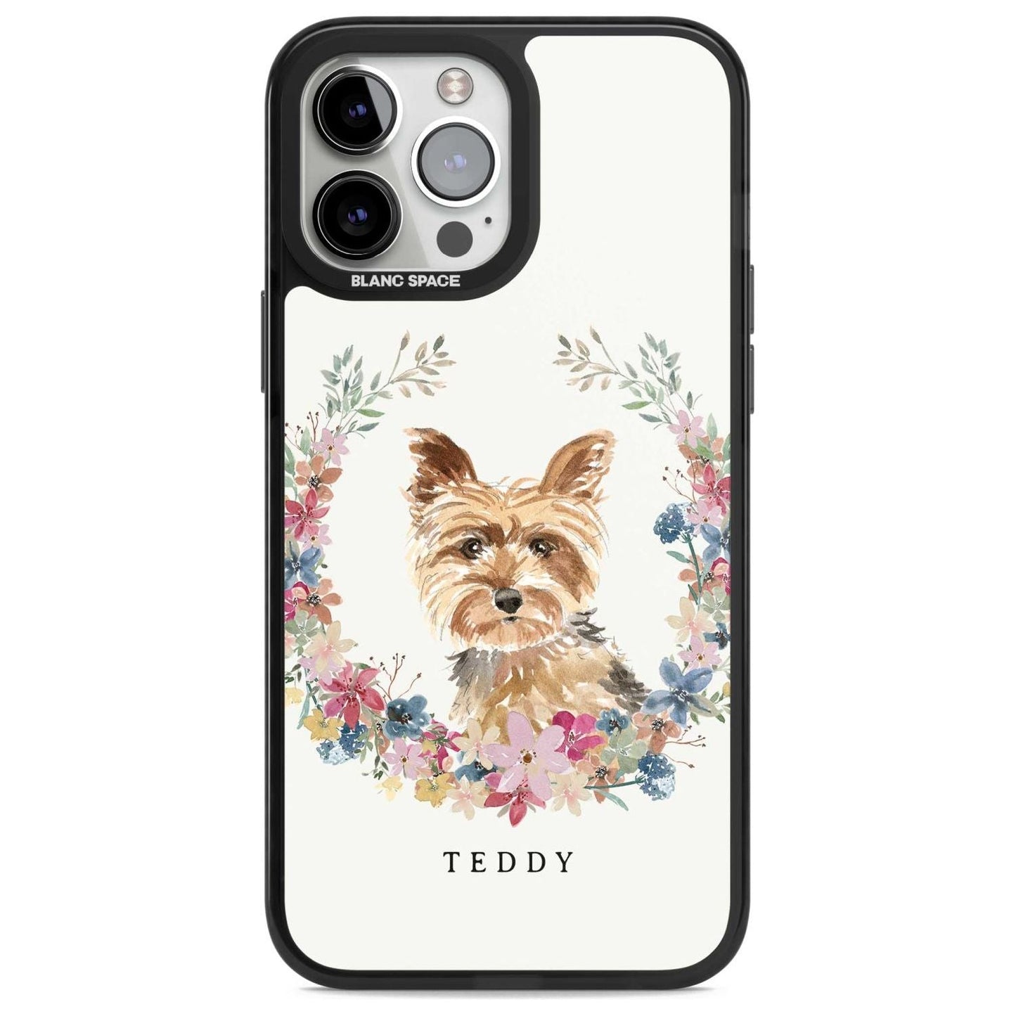 Personalised Yorkshire Terrier Floral Portrait