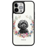 Personalised Black Cockapoo Floral Portrait