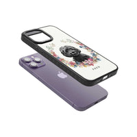 Personalised Black Cockapoo Floral Portrait