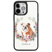 Personalised English Bulldog Floral Portrait