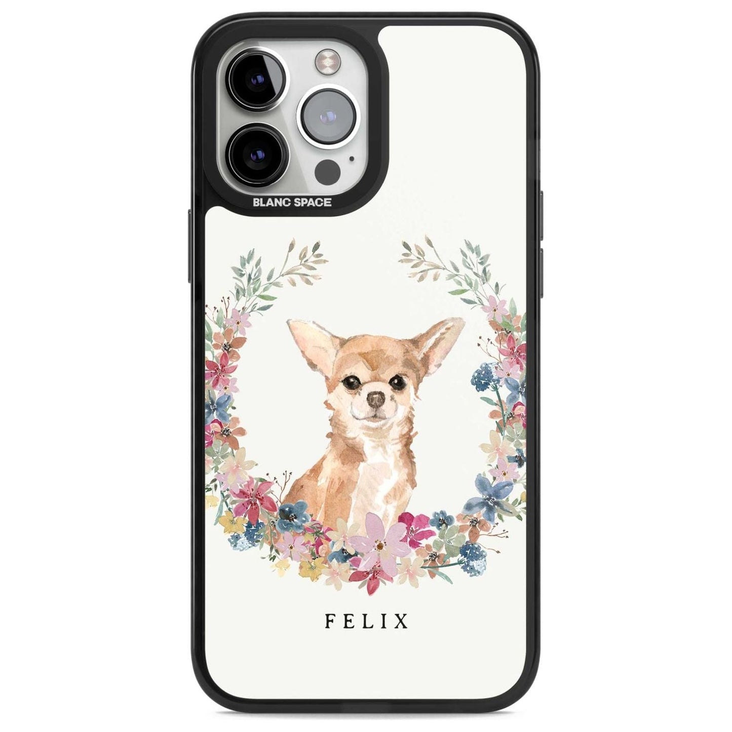 Personalised Chihuahua Floral Portrait
