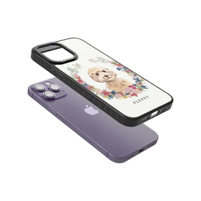 Personalised Champagne Cockapoo Floral Portrait