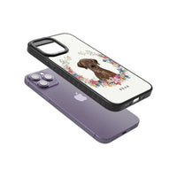 Personalised Chocolate Labrador Floral Portrait