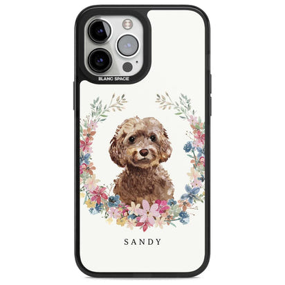 Personalised Brown Cockapoo Floral Portrait