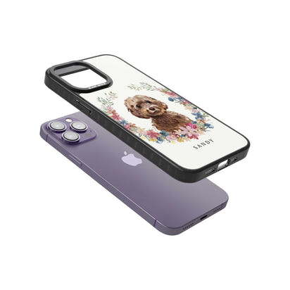 Personalised Brown Cockapoo Floral Portrait