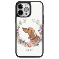 Personalised Tan Dachshund Floral Portrait