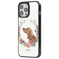 Personalised Tan Dachshund Floral Portrait