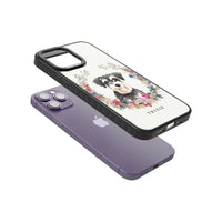 Personalised Watercolor Schnauzer Floral Portrait