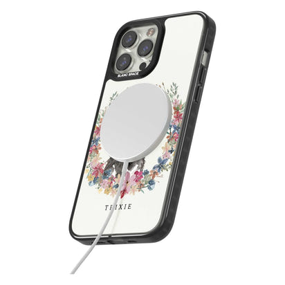 Personalised Watercolor Schnauzer Floral Portrait