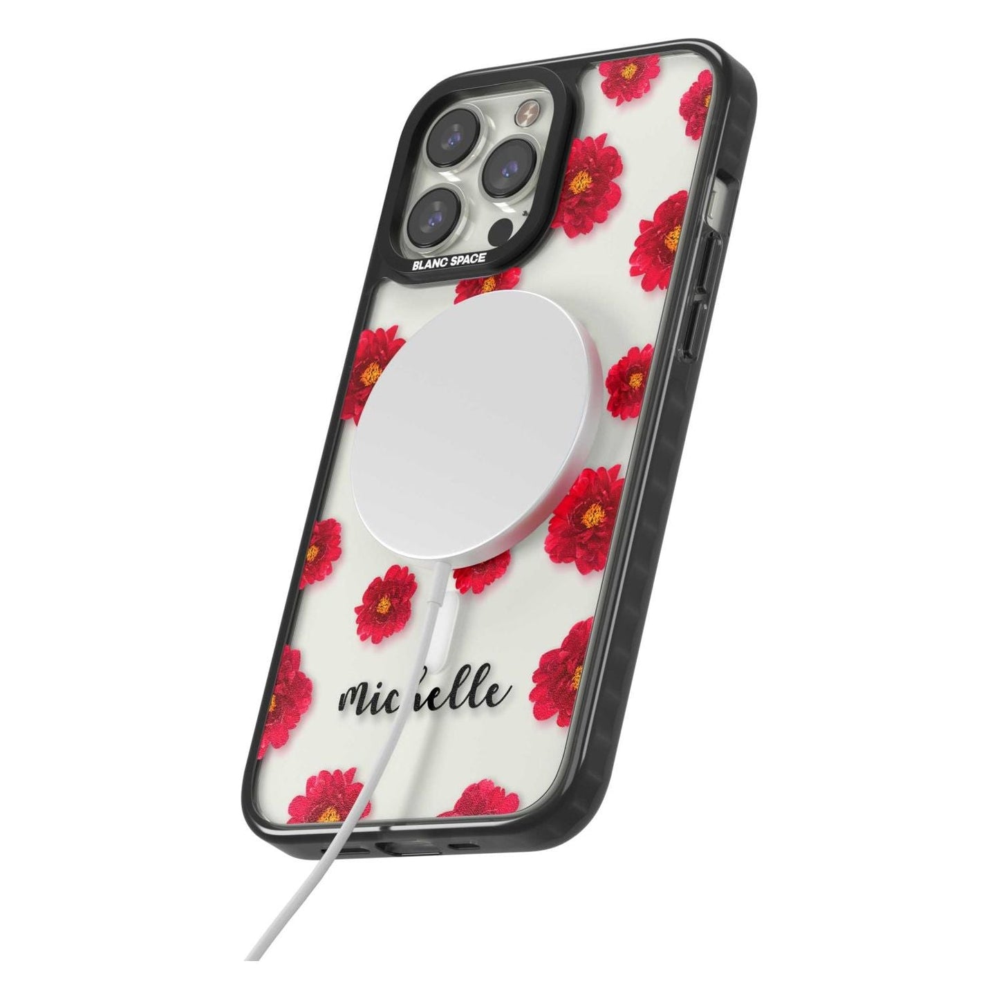 Personalised Red Peonies & Cursive