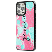 Personalised Turquoise & Pink Marbled