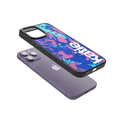 Personalisiertes marineblau-türkisfarbenes Marmor-Design