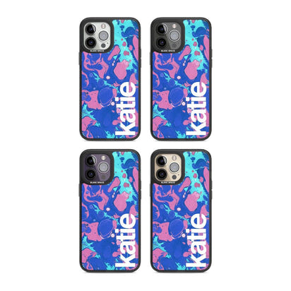 Personalisiertes marineblau-türkisfarbenes Marmor-Design