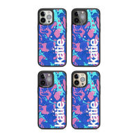 Personalisiertes marineblau-türkisfarbenes Marmor-Design