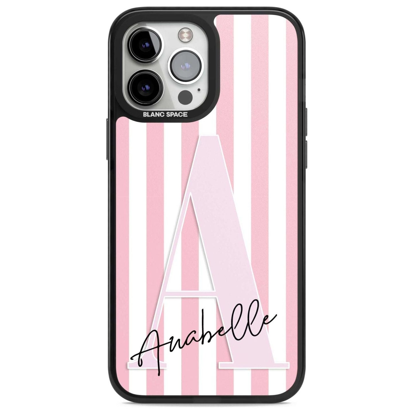 Personalised Pink Stripes & Monogram