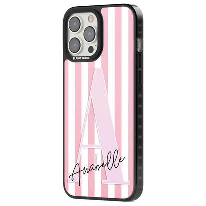 Personalised Pink Stripes & Monogram